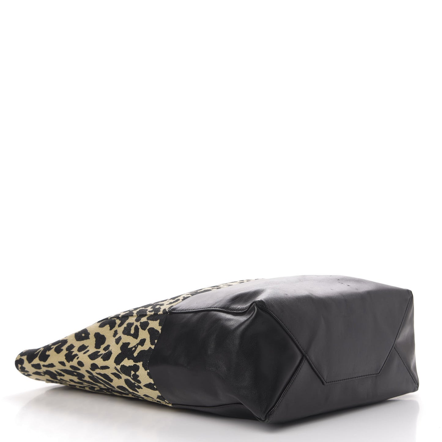 Lambskin Jute Leopard Bi-Cabas Black