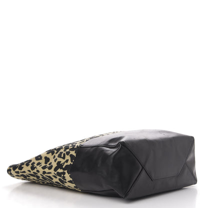 Celine Lambskin Jute Leopard Bi-Cabas Black 4 of 12
