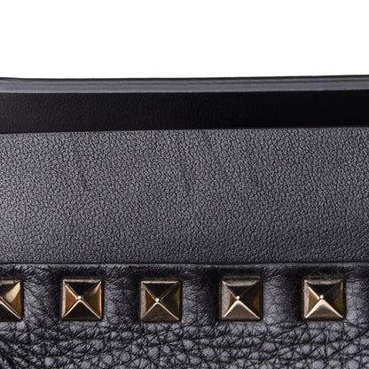 Valentino Garavani Grained Calfskin Rockstud Flip Lock Briefcase Tote Black 9 of 9