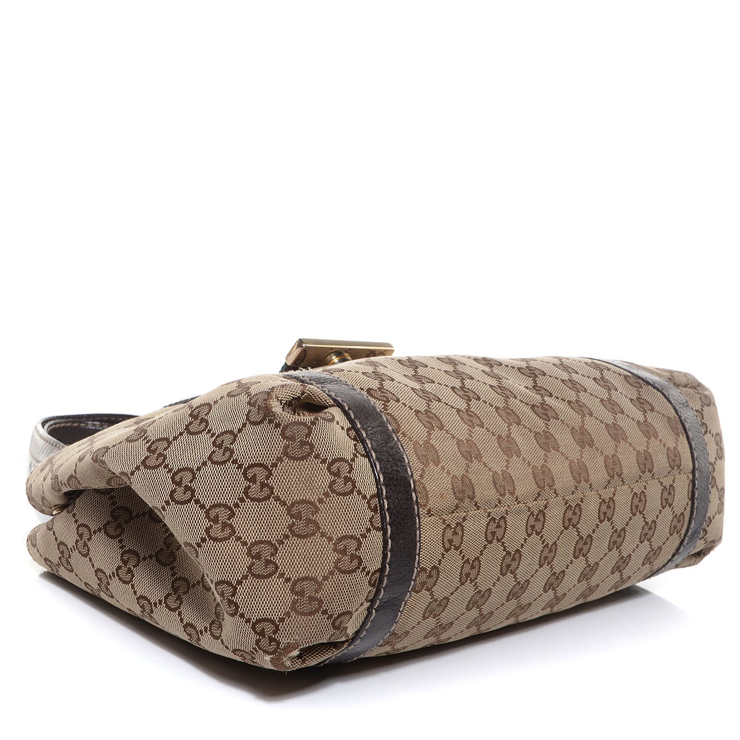 Monogram Medium New Ladies Web Tote Dark Brown