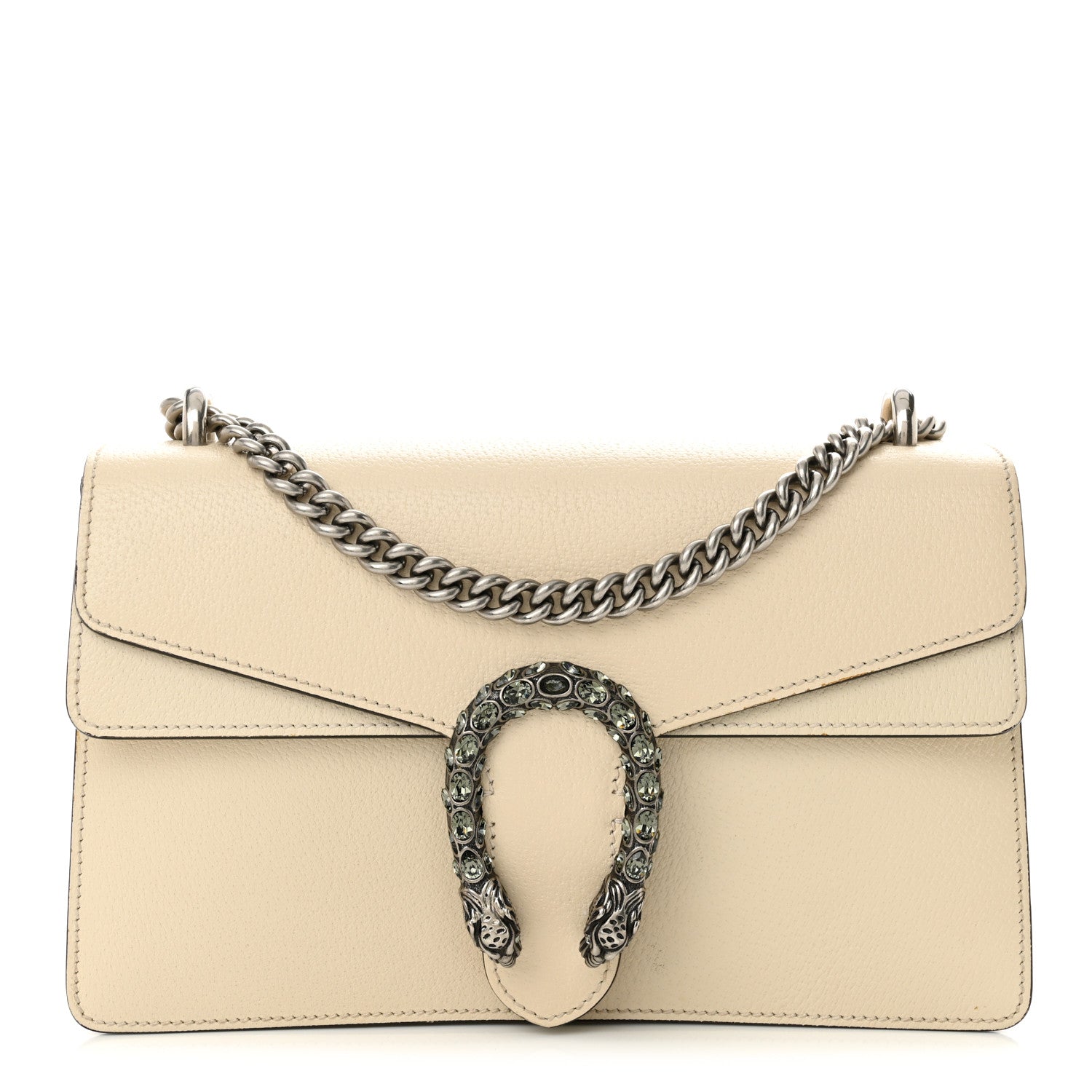 Gucci Textured Calfskin Crystal Small Dionysus Shoulder Bag Mystic White 1 of 29