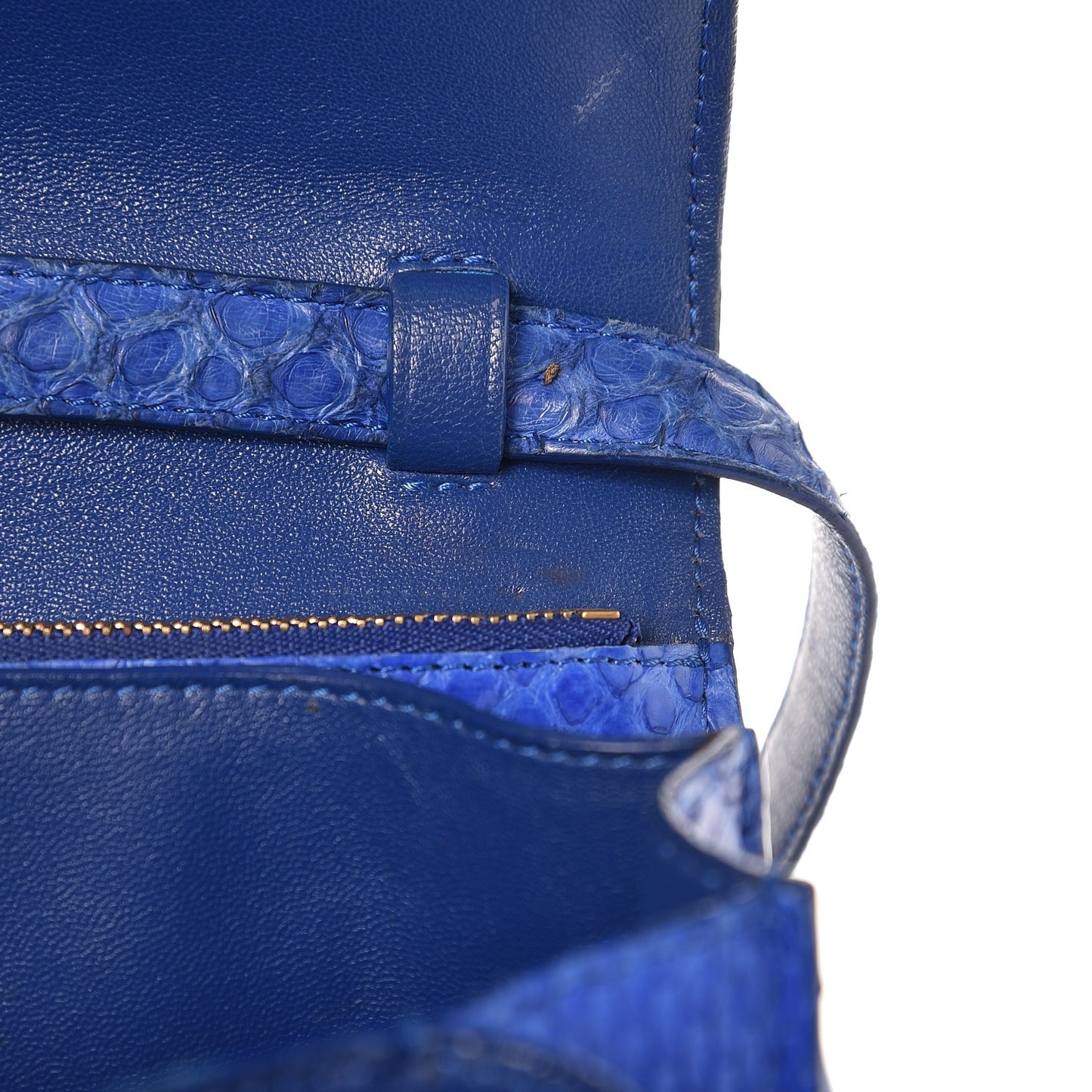 Python Medium Classic Box Flap Bag Indigo