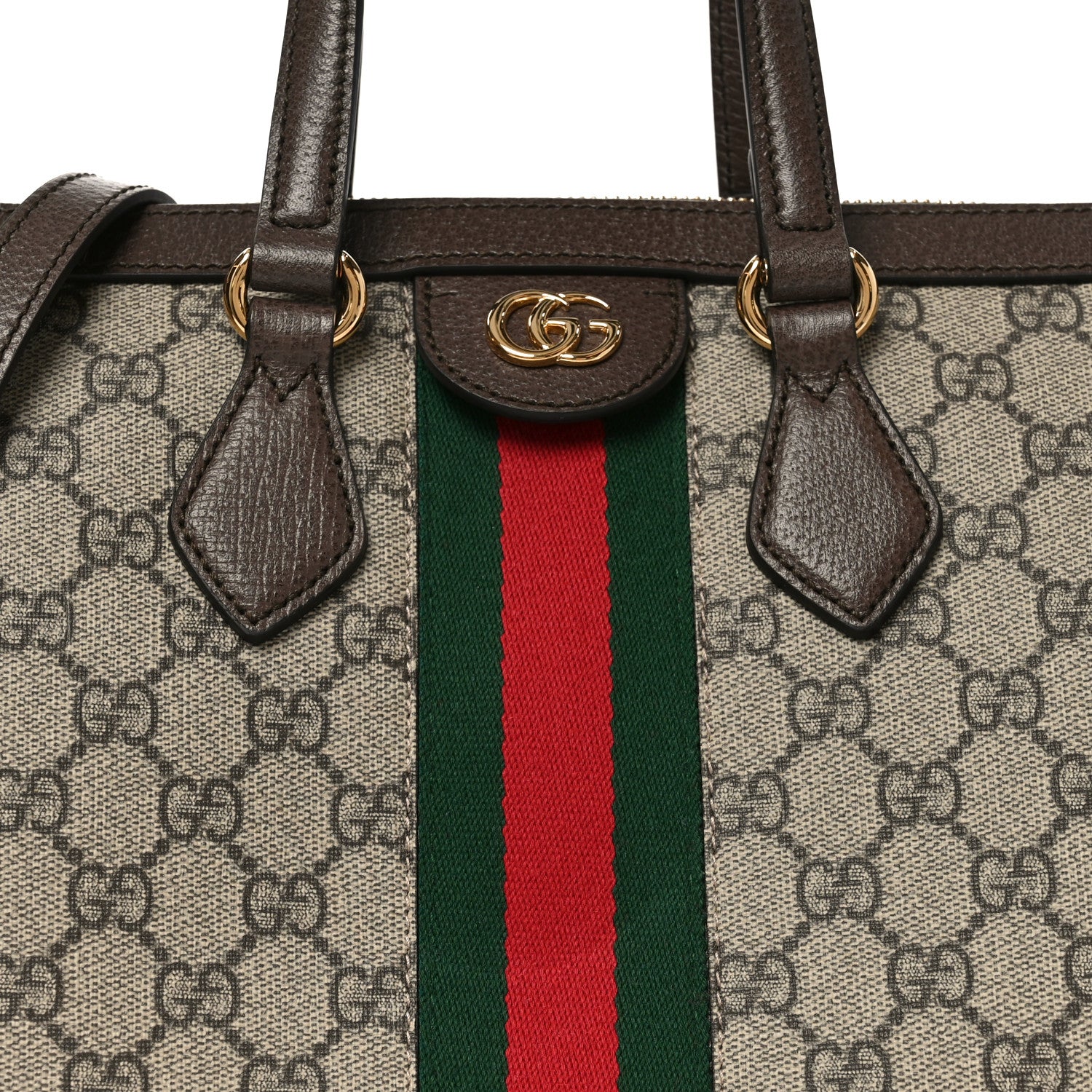 Gucci GG Supreme Monogram Web Medium Ophidia Tote Bag Brown 8 of 10