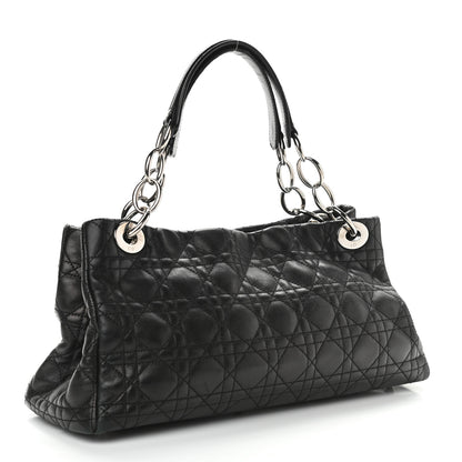 Christian Dior Lambskin Cannage Soft East West Tote Black 3 of 10