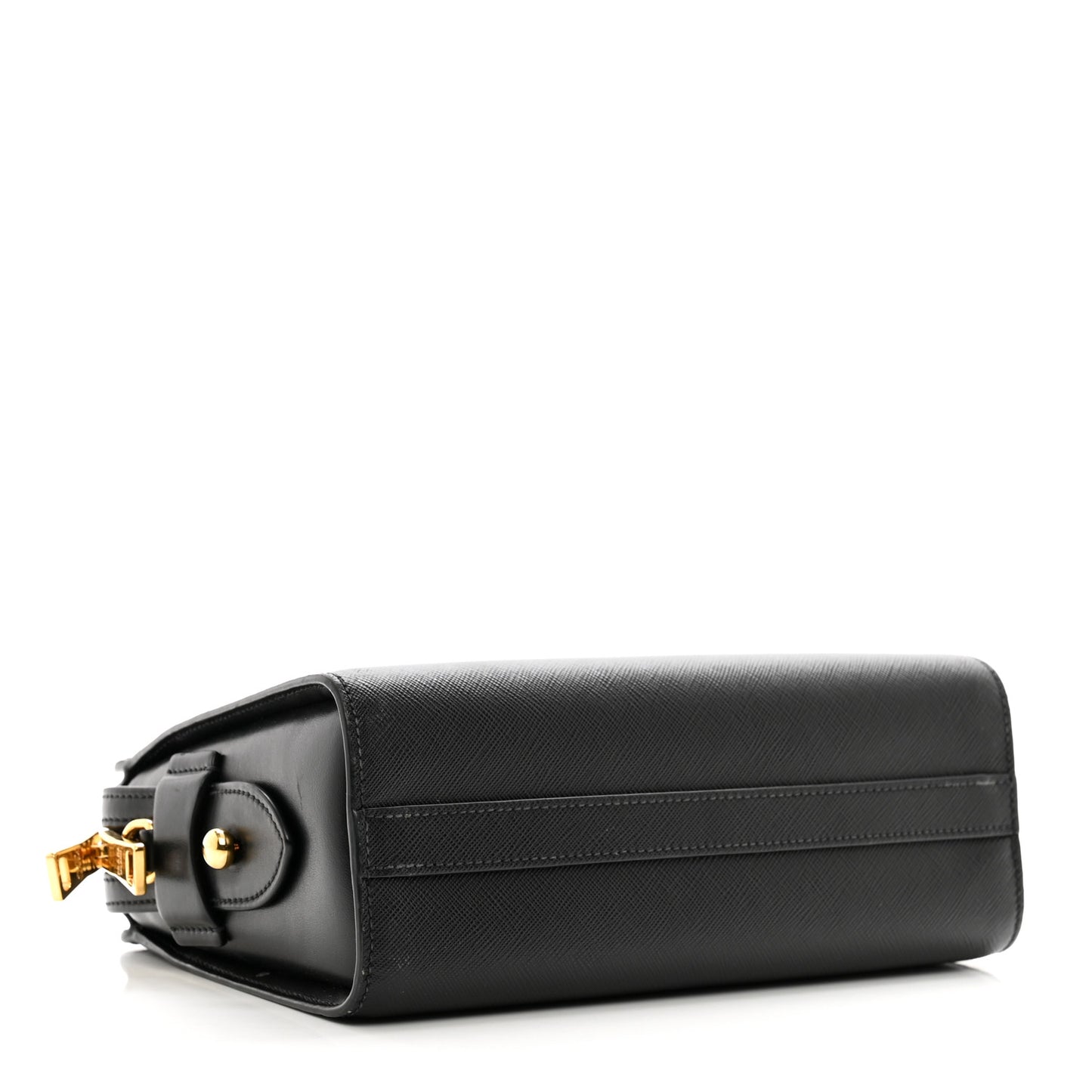 Saffiano City Calfskin Esplanade Crossbody Bag Black