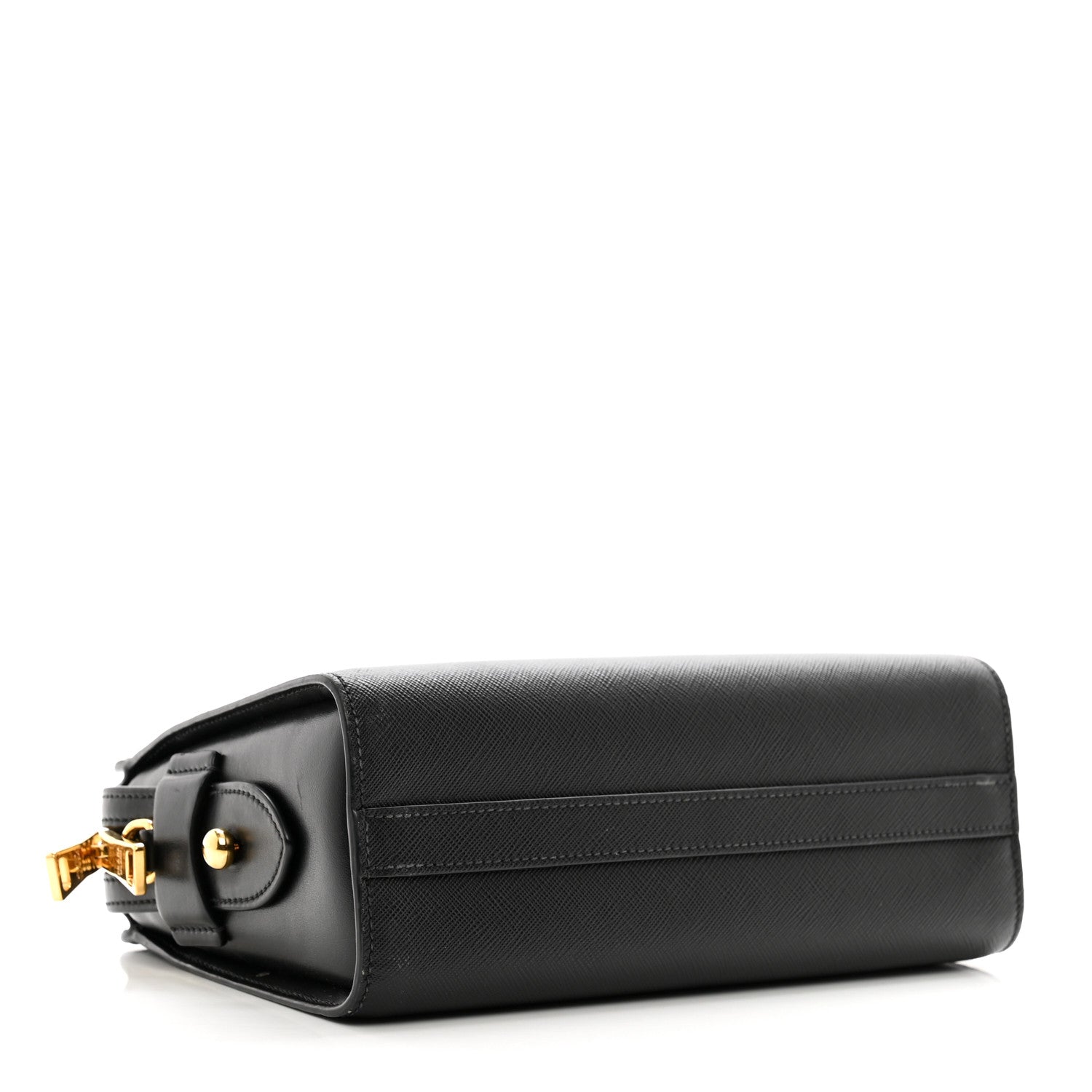 Prada Saffiano City Calfskin Esplanade Crossbody Bag Black 4 of 9