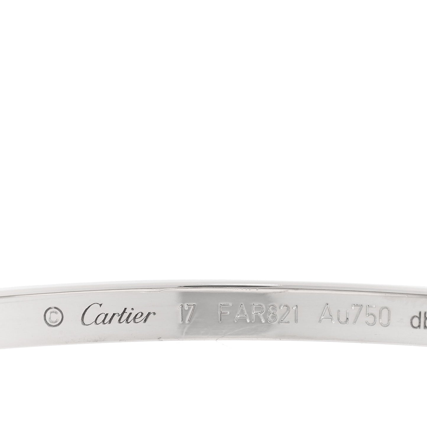 18K White Gold Small LOVE Bracelet 17
