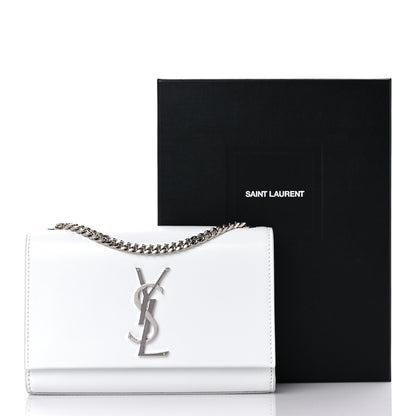 Saint Laurent Smooth Calfskin Small Monogram Kate Satchel Optical White 11 of 11