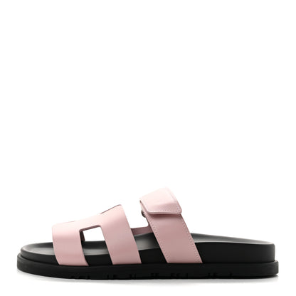 Hermes Calfskin Womens Chypre Sandals 38 Rose Cannon 1 of 10