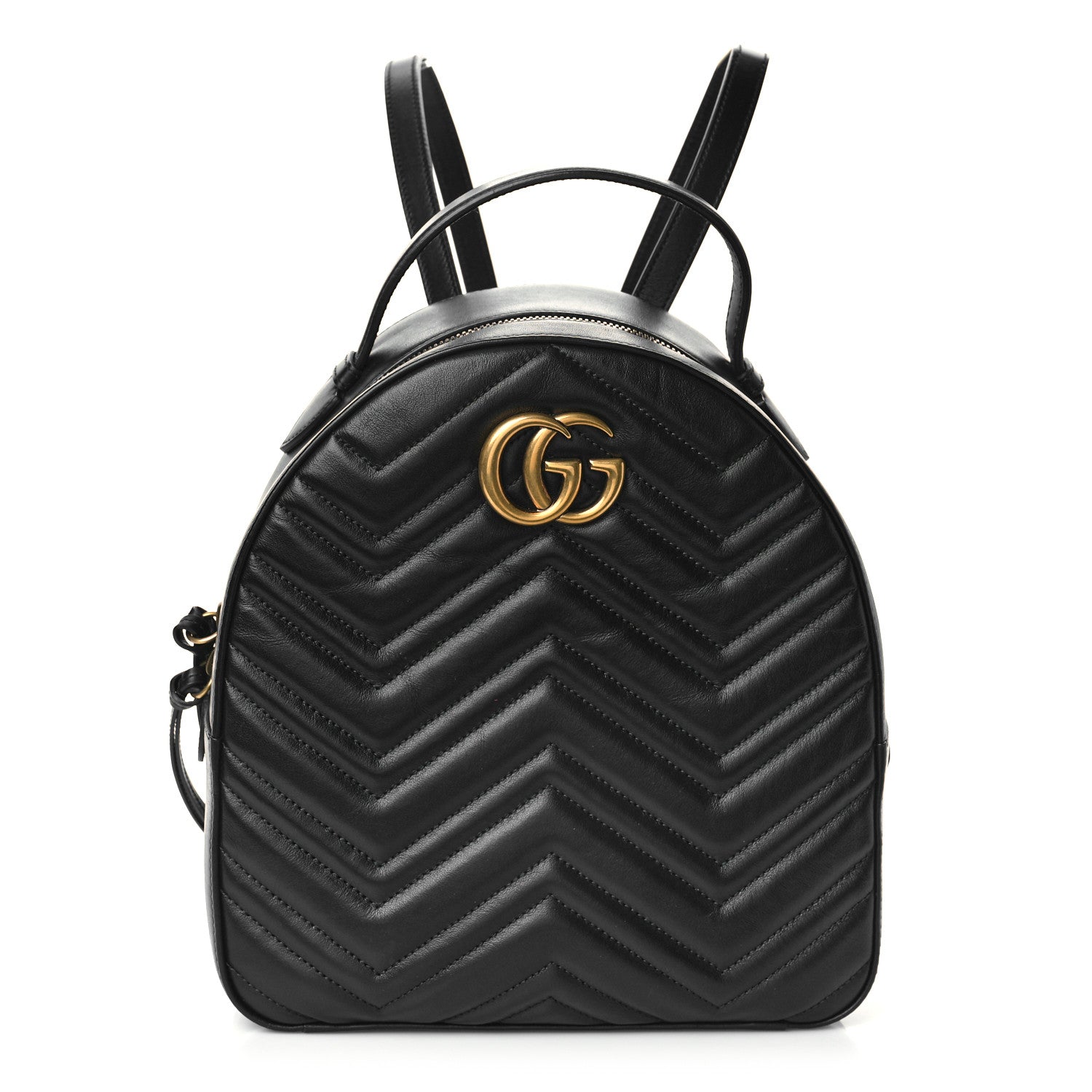 Gucci Calfskin Matelasse GG Marmont Dome Backpack Black 1 of 9