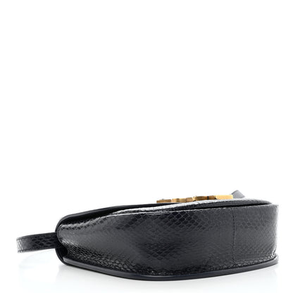 Saint Laurent Snakeskin Small Kaia Satchel Navy 4 of 11
