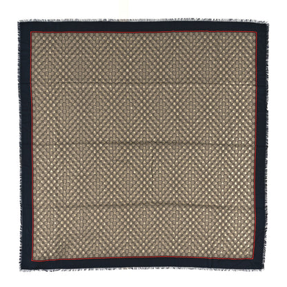 Gucci Modal Silk GG Monogram Big Bee GG Shawl Black Red 1 of 3