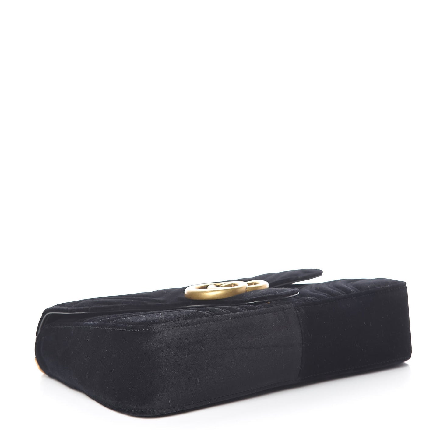 Velvet Matelasse Medium GG Marmont Shoulder Bag Black