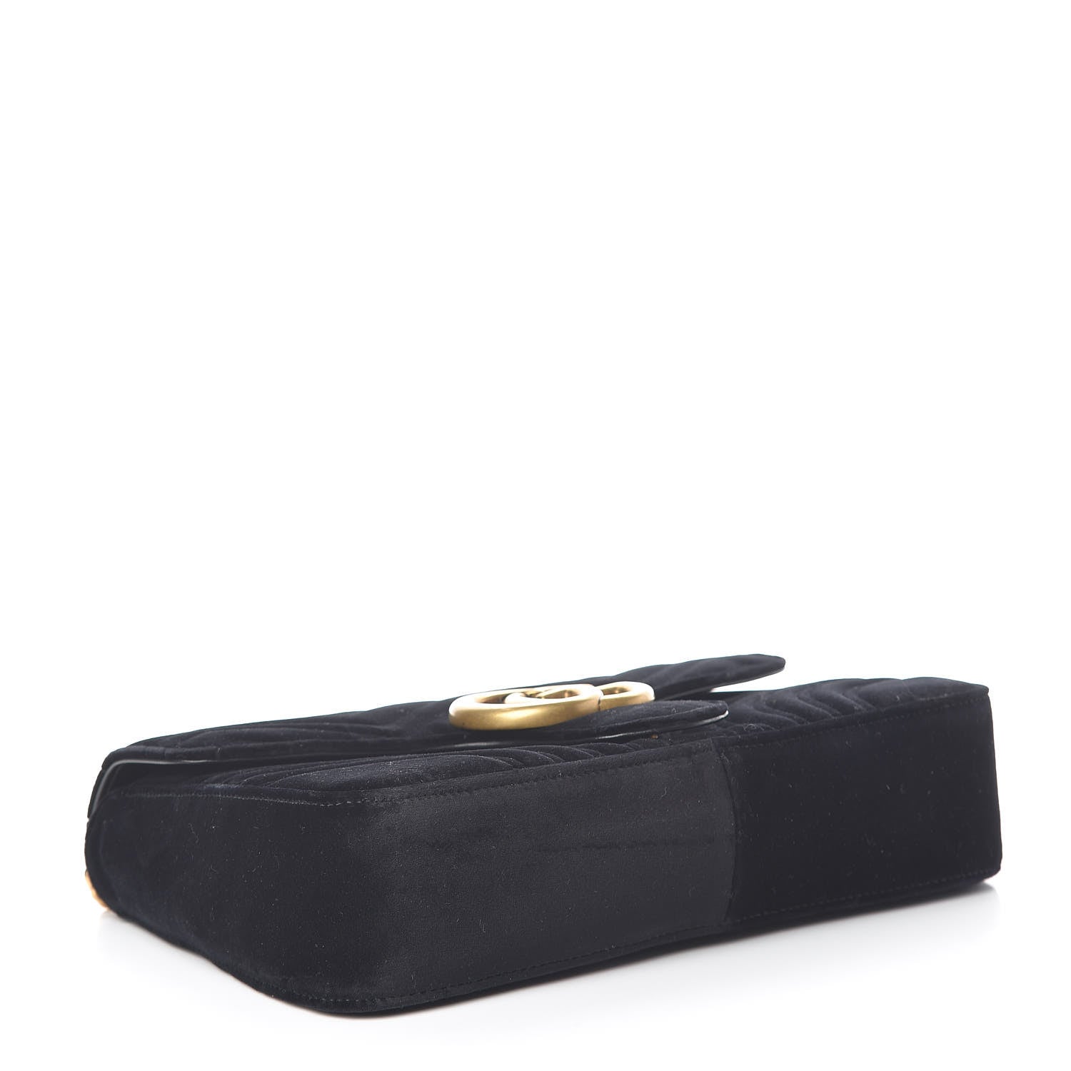 Gucci Velvet Matelasse Medium GG Marmont Shoulder Bag Black 4 of 10