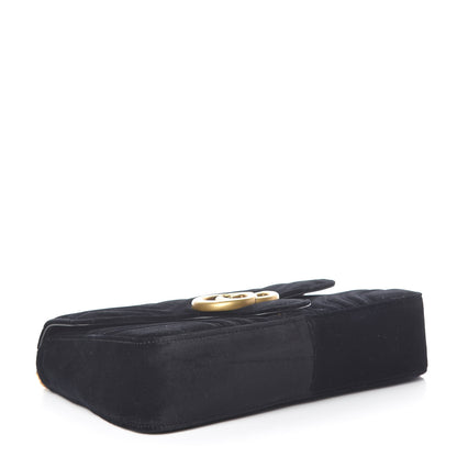 Gucci Velvet Matelasse Medium GG Marmont Shoulder Bag Black 4 of 10