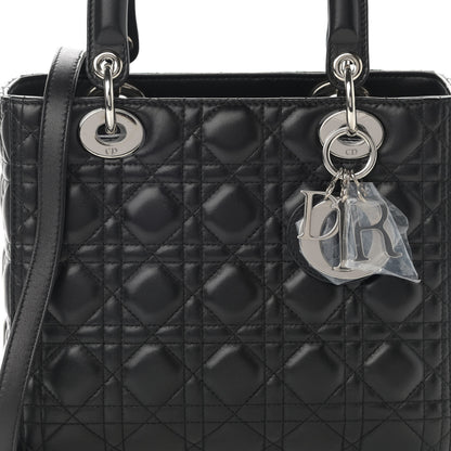 Christian Dior Lambskin Cannage Medium Lady Dior Black 8 of 11