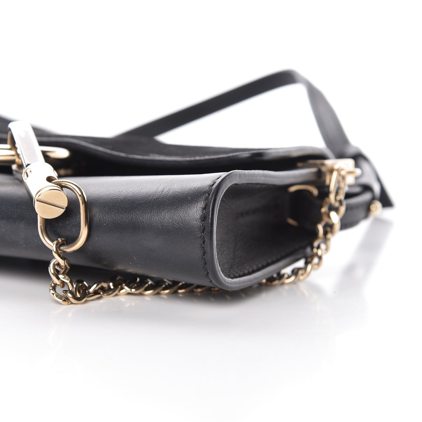 Suede Calfskin Mini Faye Shoulder Bag Black