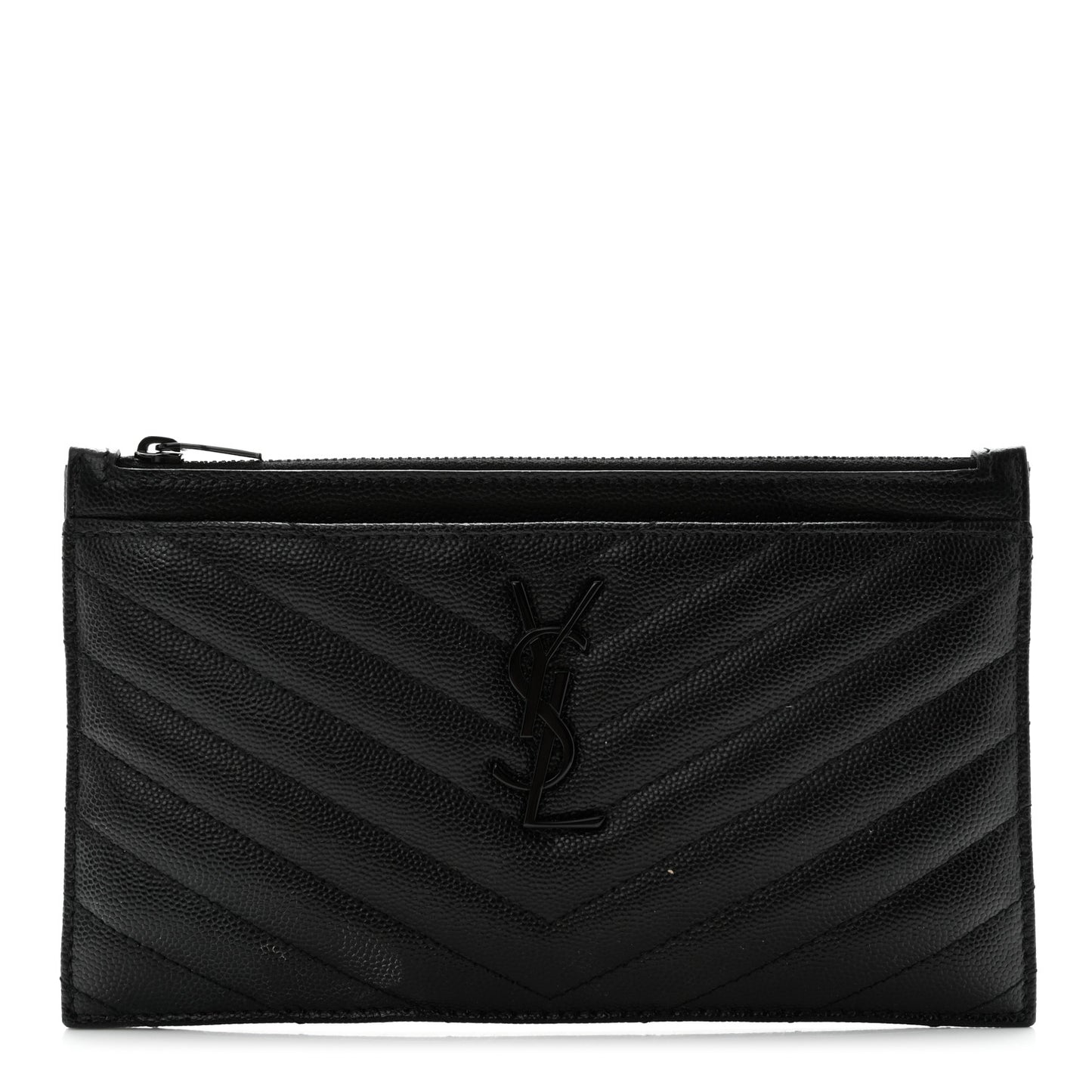 Grain De Poudre Chevron Monogram Bill Pouch Black