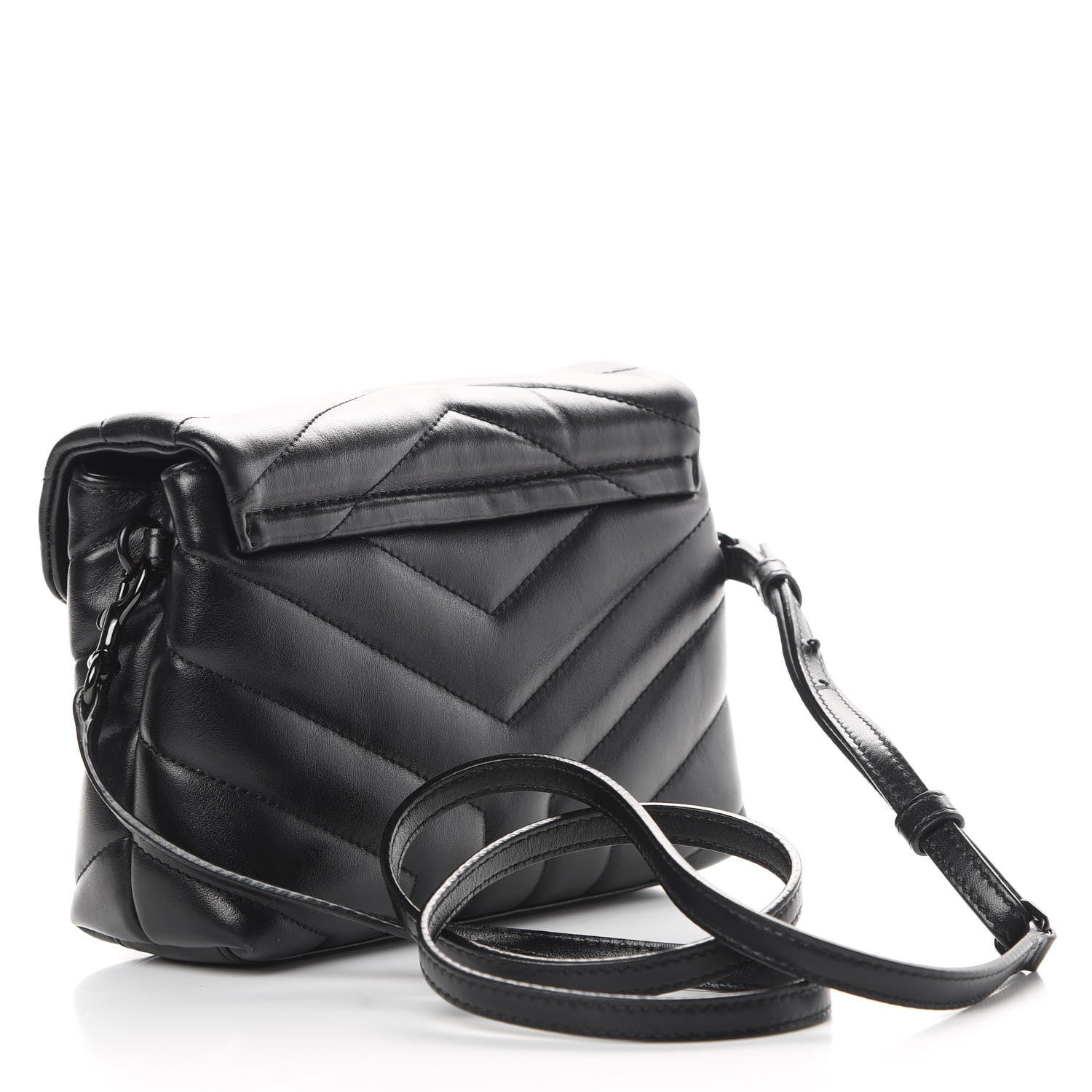 Saint Laurent Calfskin Y Quilted Monogram Toy Loulou Crossbody Bag Black 3 of 13
