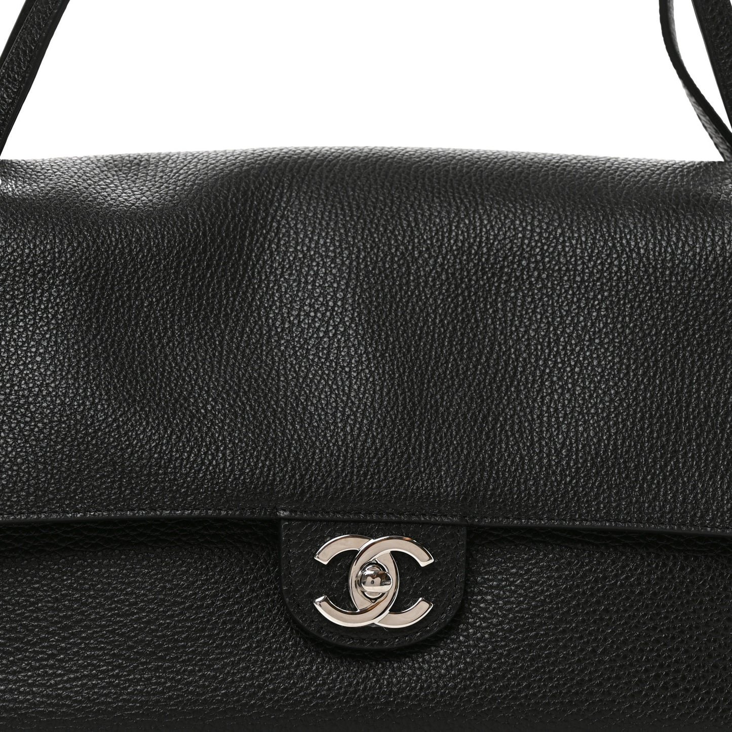 Grained Calfskin Small Souplissimo Maxi Flap Black