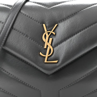 Saint Laurent Calfskin Y Quilted Monogram Toy Loulou Crossbody Bag Storm 8 of 11
