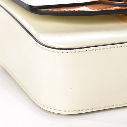 Chloe Calfskin Crocodile Embossed Mini C Bag White Beige 5 of 9