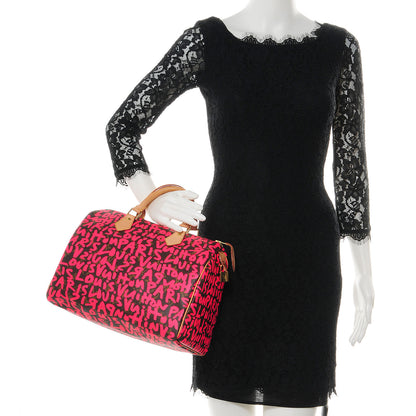 Louis Vuitton Monogram Graffiti Speedy 30 Fuchsia 2 of 7