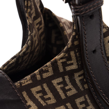 Fendi Zucchino Vitello Shoulder Bag Testa di Moro Beige 9 of 10
