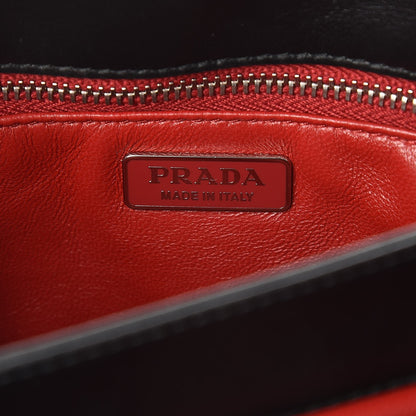 Prada Tessuto Nylon Soft Calf Grommet Chain Shoulder Bag Nero Black 6 of 6