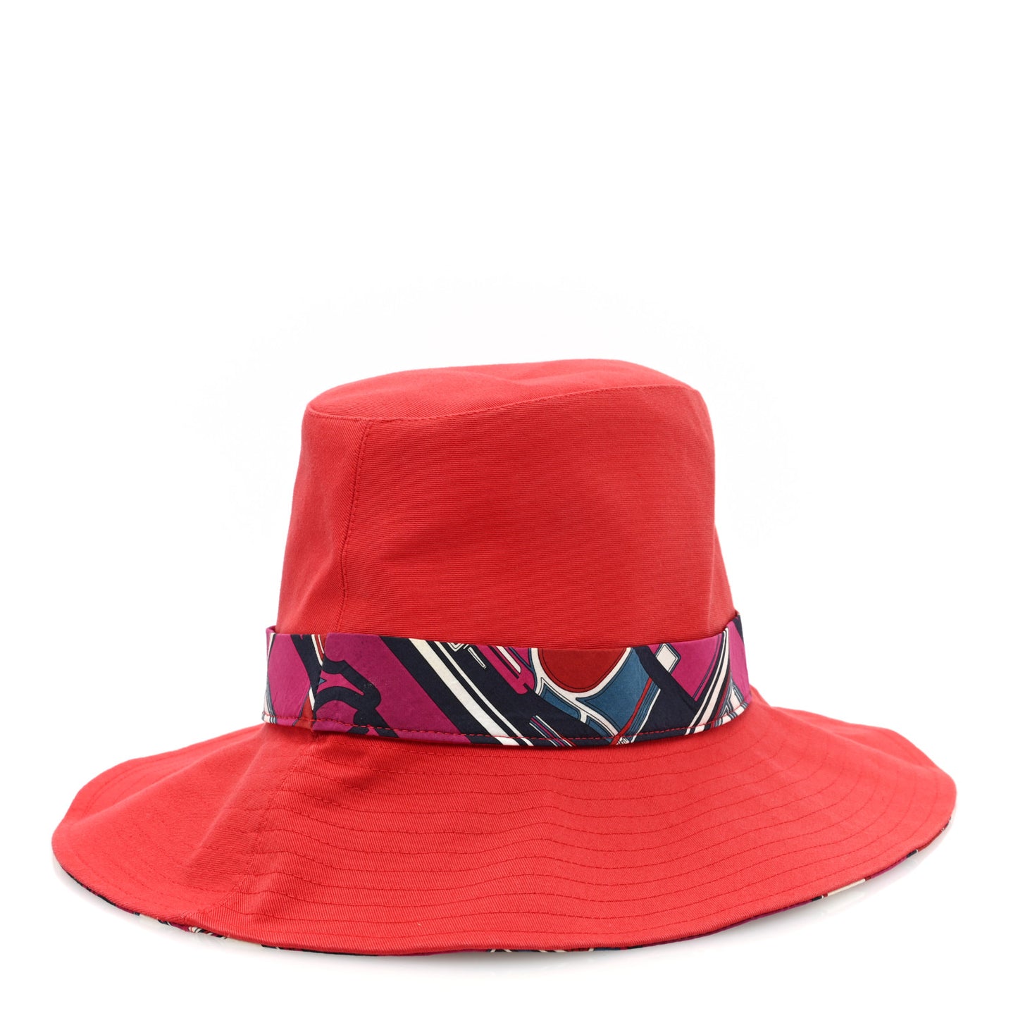 Cotton Twilly Bucket Hat 56 Red Multicolor