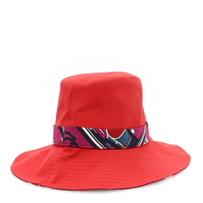Hermes Cotton Twilly Bucket Hat 56 Red Multicolor 4 of 8