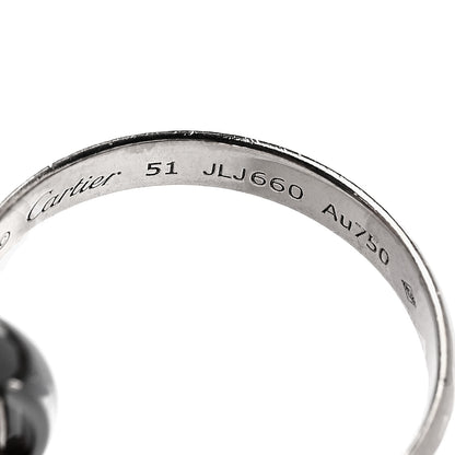 Cartier 18K White Gold Black Ceramic Trinity Ring 51 5.75 4 of 5
