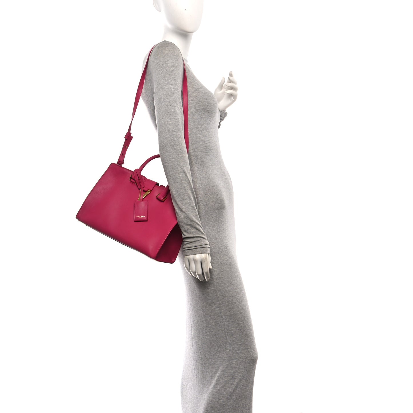 Calfskin Small Classic Y Cabas Fuchsia
