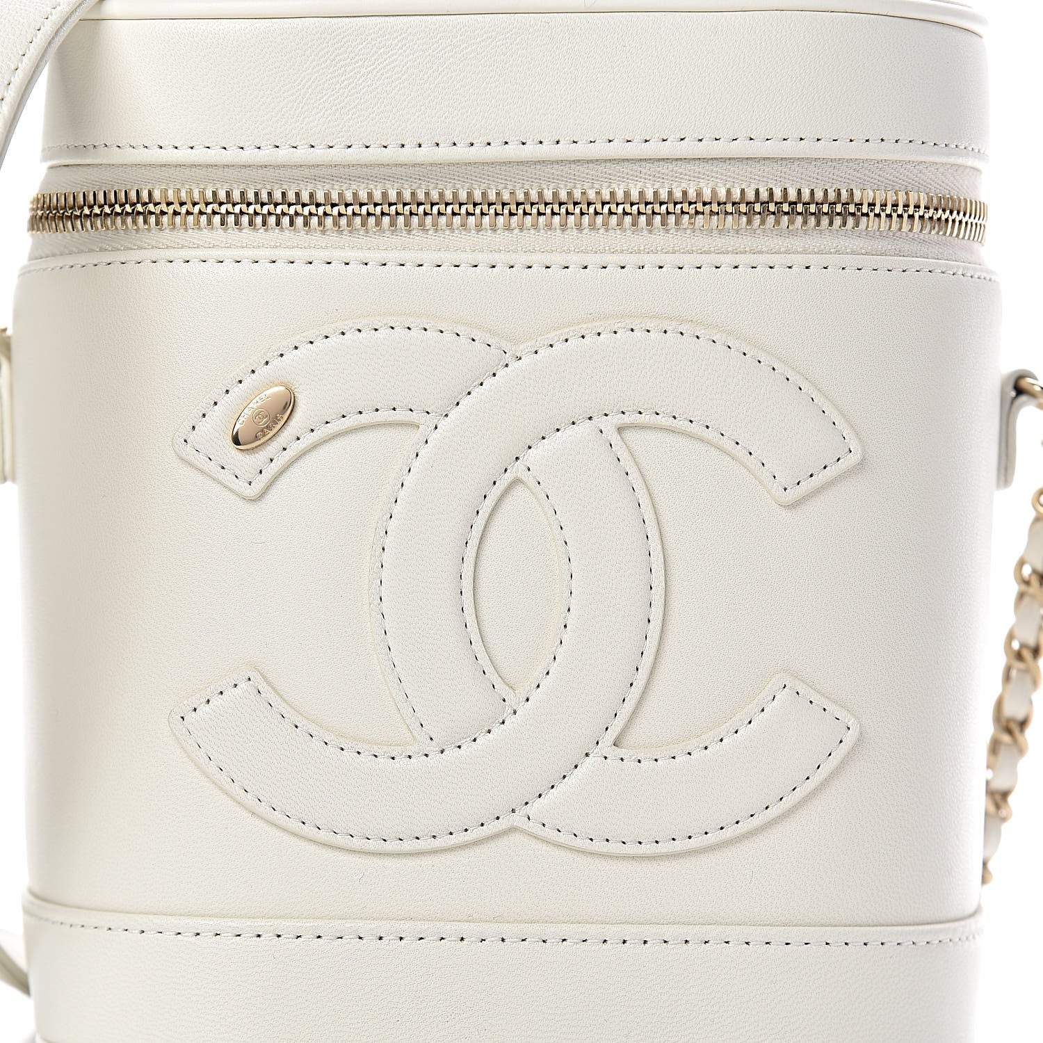 Chanel Lambskin Timeless Vanity Cosmetic Case White 10 of 10
