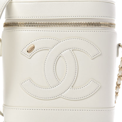 Chanel Lambskin Timeless Vanity Cosmetic Case White 10 of 10