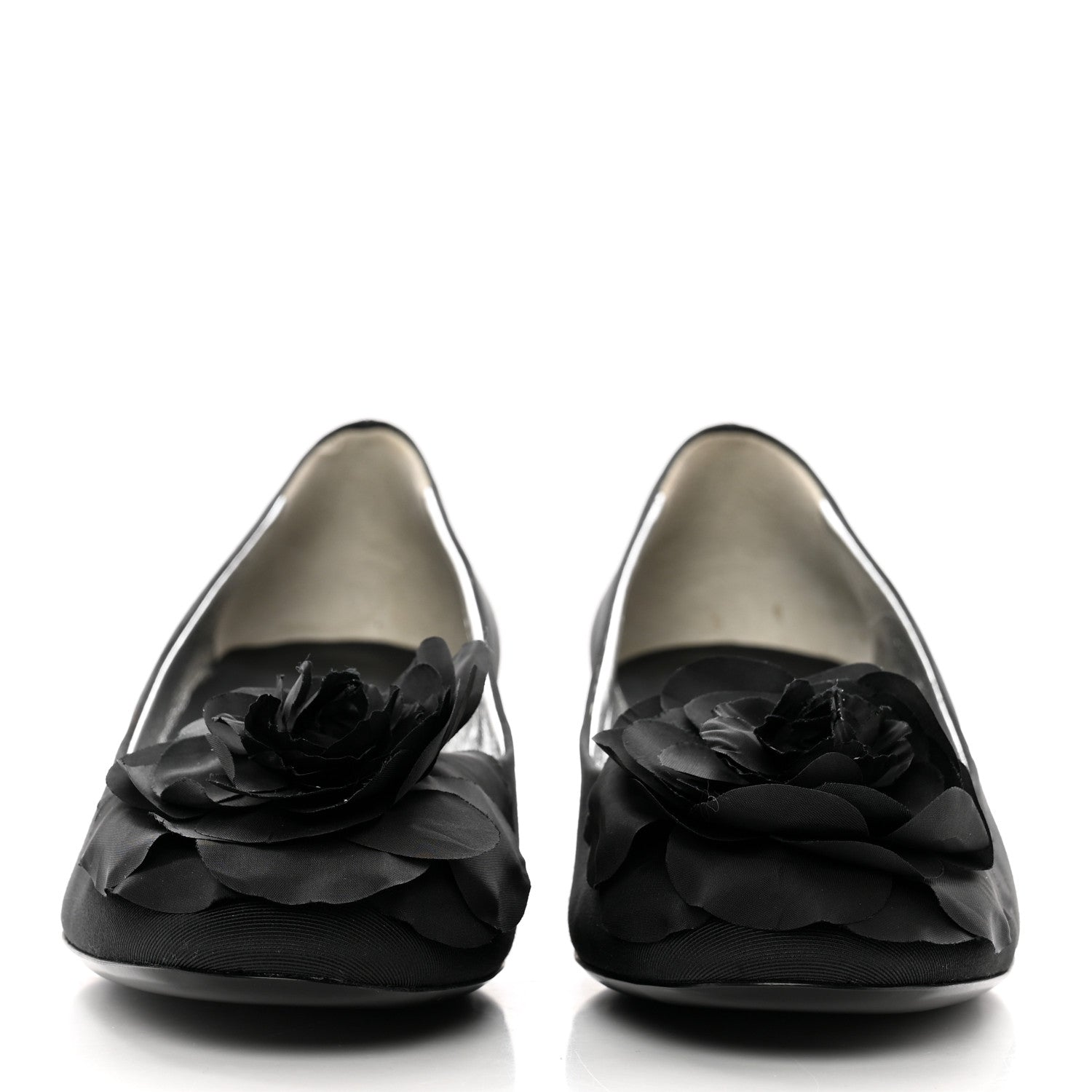 Chanel Grosgrain Camellia Pumps 39.5 Black 2 of 8