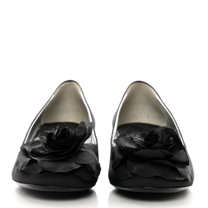 Chanel Grosgrain Camellia Pumps 39.5 Black 2 of 8