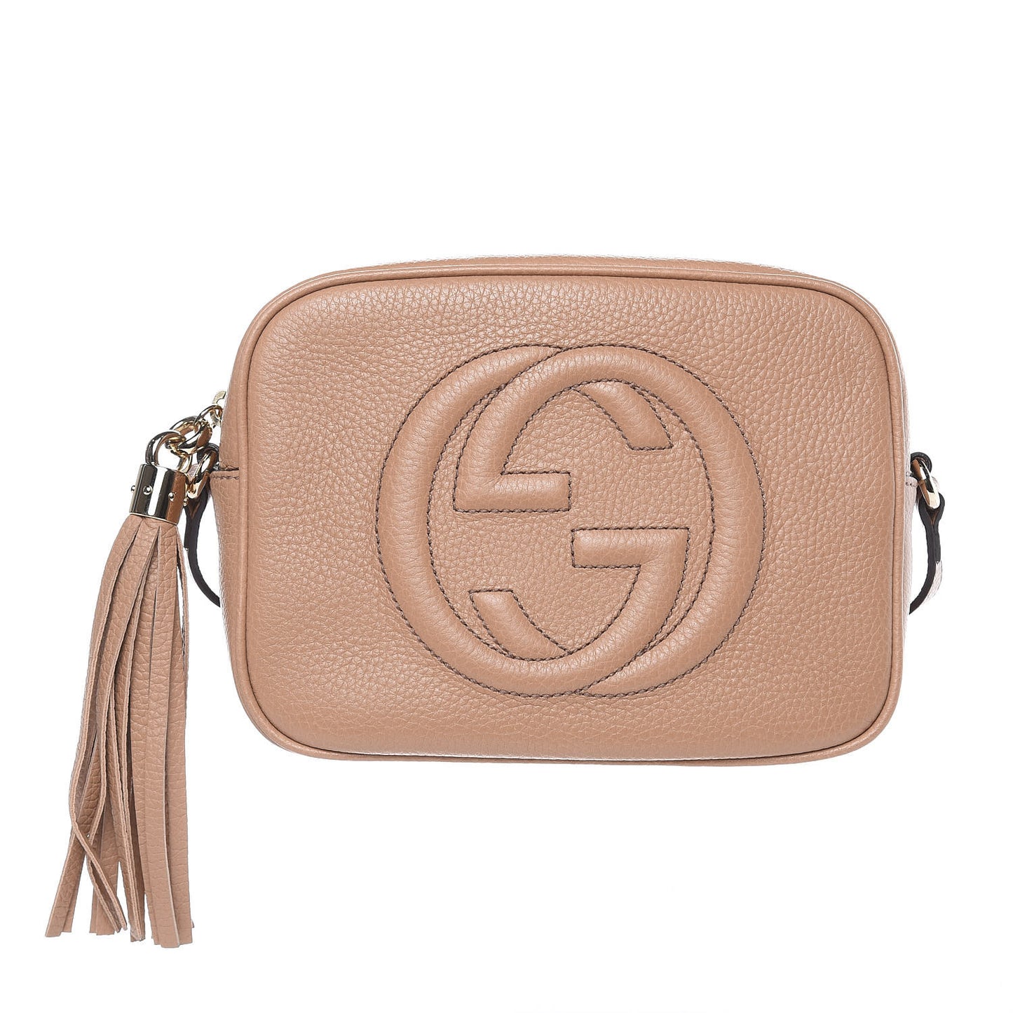 Pebbled Calfskin Small Soho Disco Bag Camelia