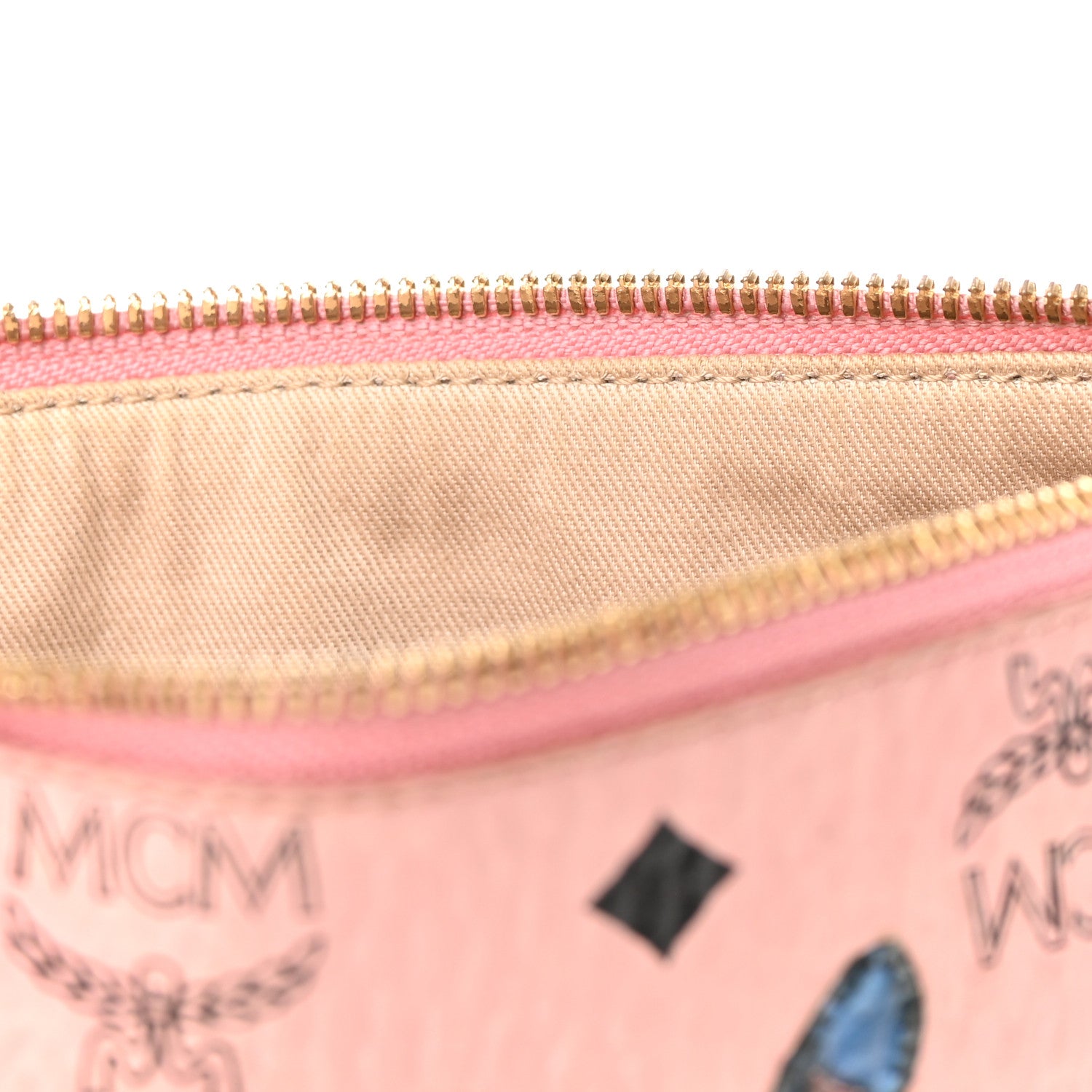 MCM Visetos Rabbit Crossbody Pouch Soft Pink 10 of 12