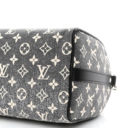 Louis Vuitton Denim Monogram Jacquard Speedy Bandouliere 25 Black 9 of 9