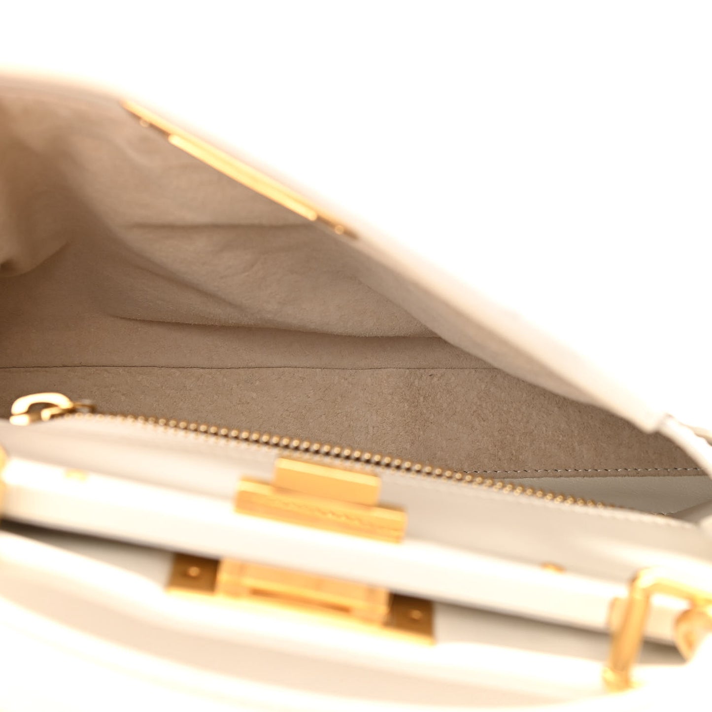 Nappa Medium Peekaboo Iconic Satchel White