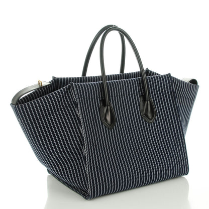 Celine Textile Medium Bi Color Phantom Luggage Navy White 3 of 7
