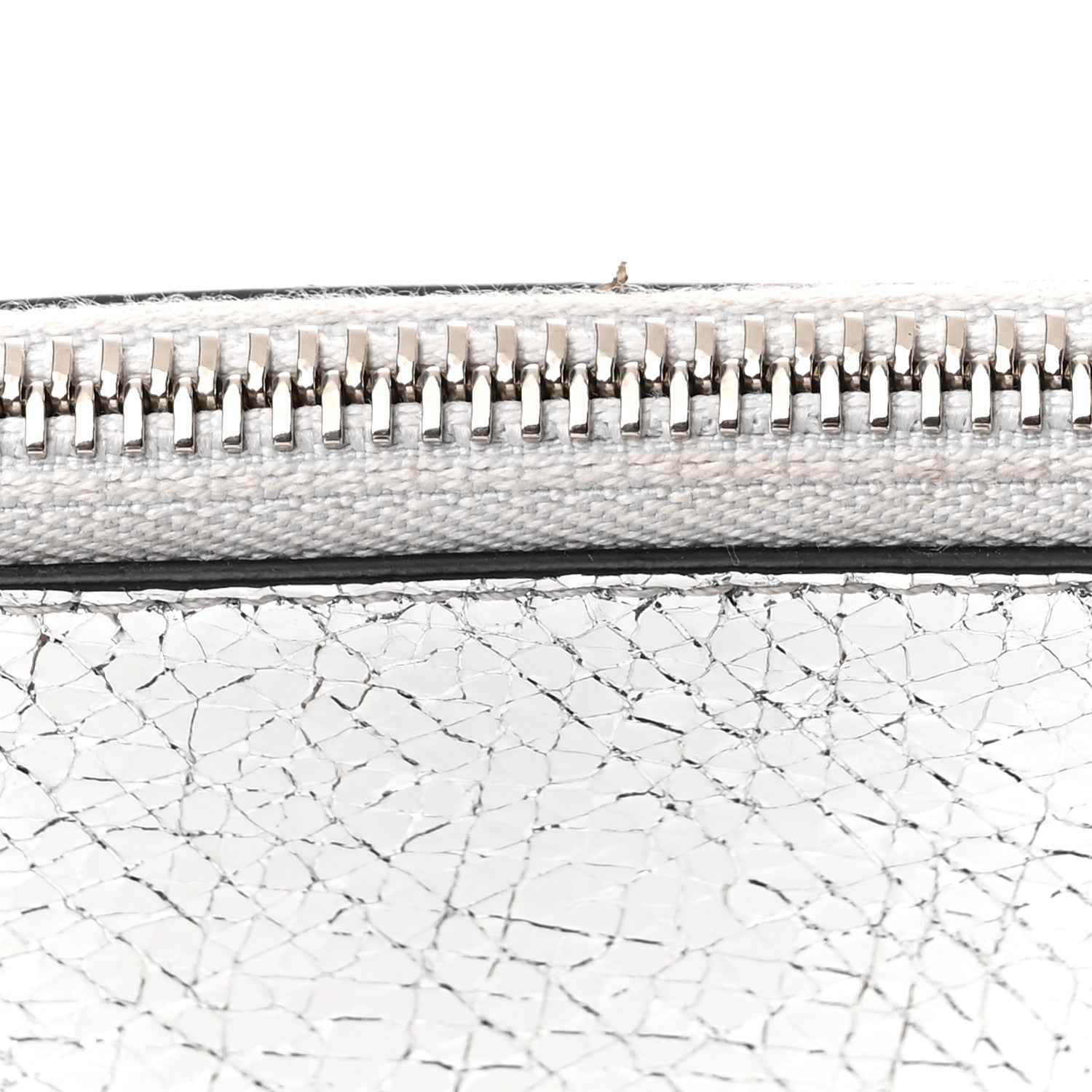 Christian Louboutin Metallic Textured Calfskin Loubila Chain Clutch Silver 11 of 11