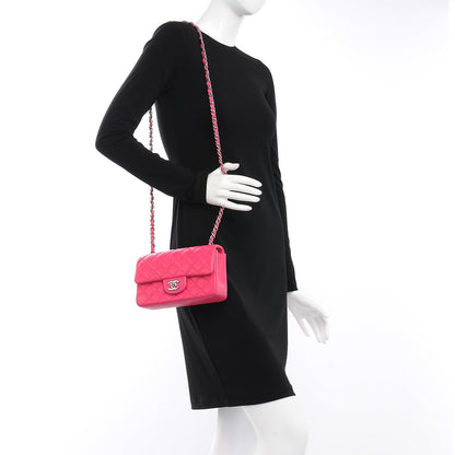 Chanel Lambskin Quilted Mini Rectangular Flap Fuchsia 2 of 11