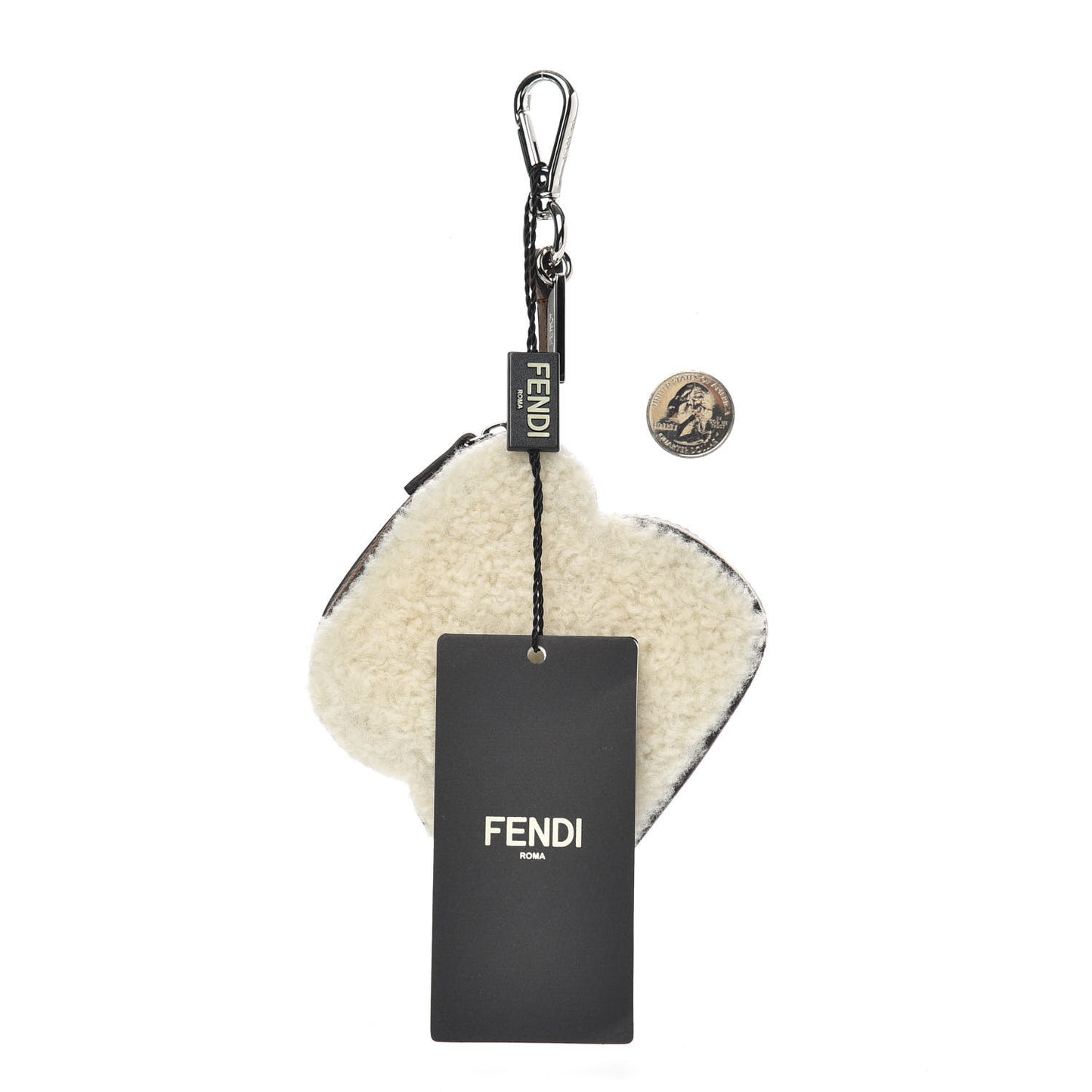 Shearling Vitello Century Toast Bag Charm Latte Terra