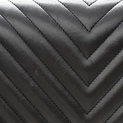 Chanel Lambskin Chevron Quilted Jumbo Double Flap So Black 12 of 15