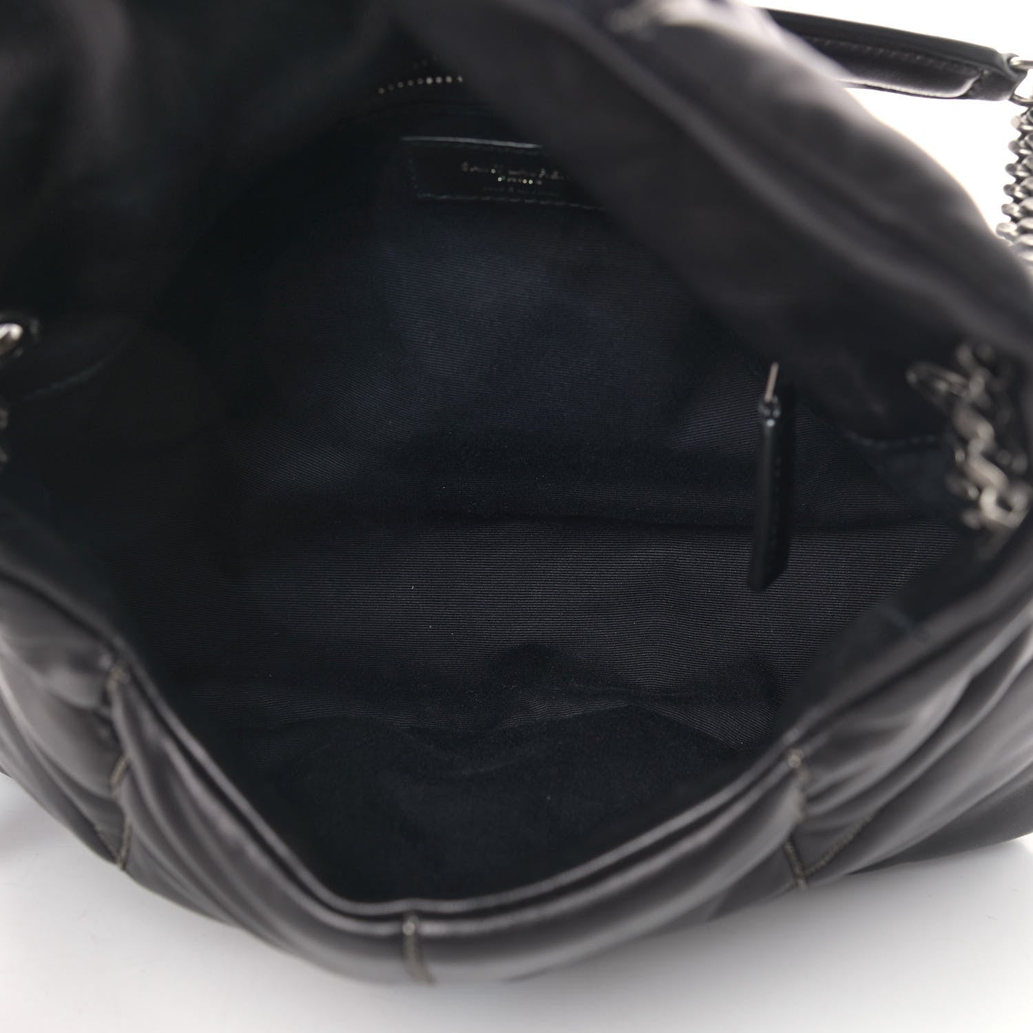 Saint Laurent Lambskin Quilted Small Loulou Puffer Monogram Chain Satchel Black 5 of 10