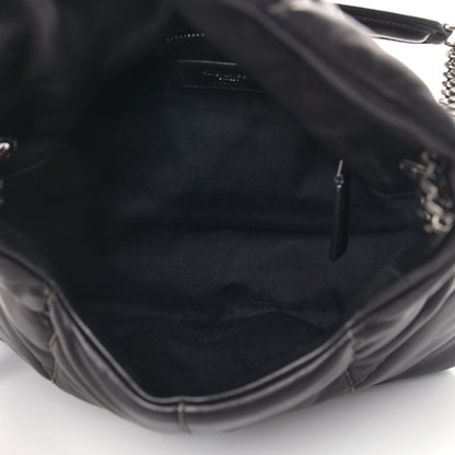 Saint Laurent Lambskin Quilted Small Loulou Puffer Monogram Chain Satchel Black 5 of 10