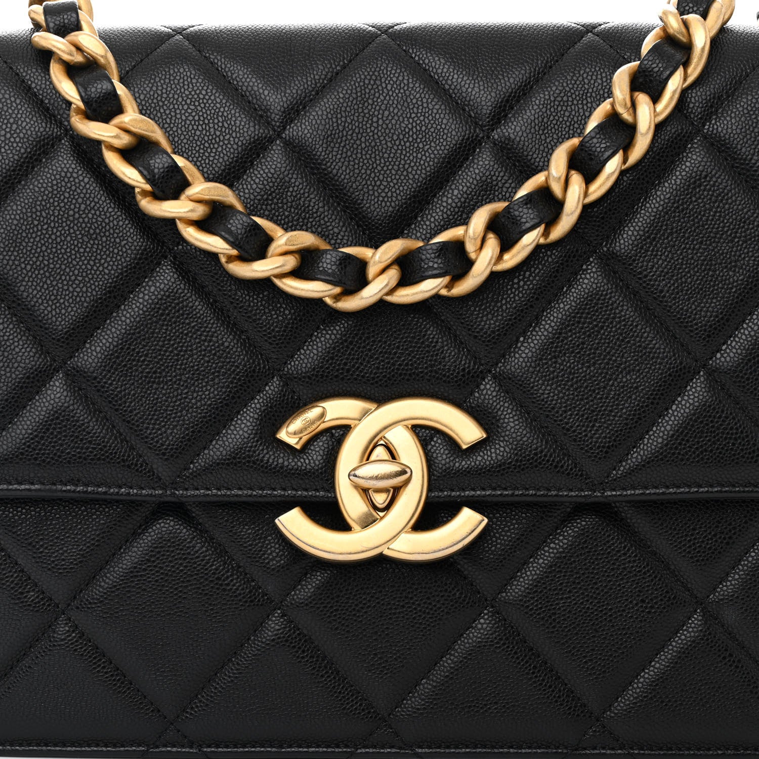 Chanel Caviar Quilted CC Large Flap Black 8 of 11