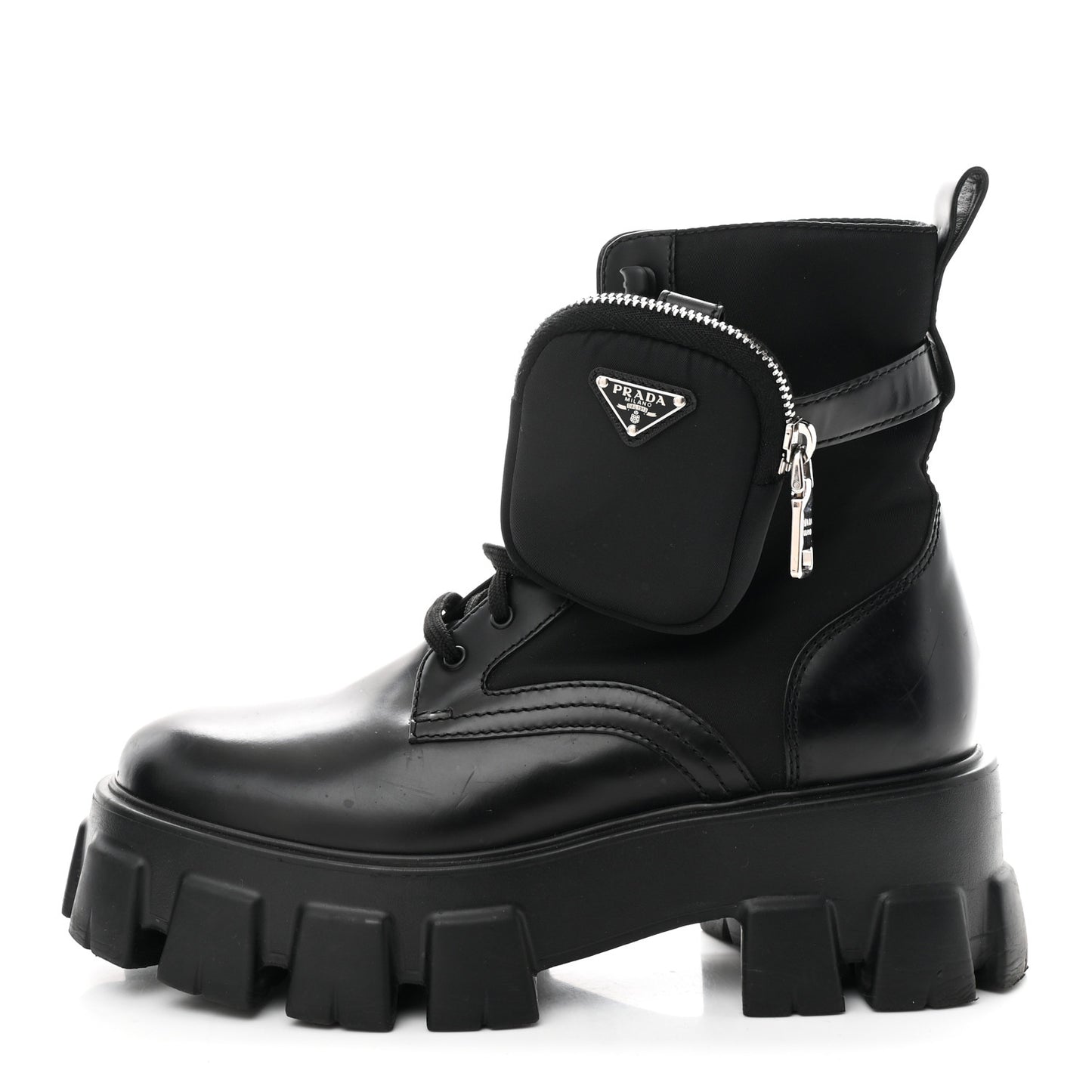 Spazzolato Rois Nylon Metal Triangle Logo Monolith Pouch Pocket 55mm Boots 39 Black